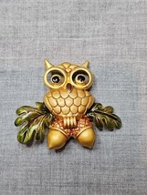 Vintage Owl Gold Tone Pin Pinback Brooch, 2&#39;&#39; - $12.99
