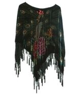 BLACK ARTDECO STEVIE NICKS STYLE VELVET MUCHA GYPSY BOHO DELUXE PEACOCK ... - $3,618.90 MXN
