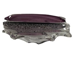 Bohemian Czech Skrdlovice Glass Aventurine Vase Bowl Signed Jan Beranek Purple - £97.95 GBP