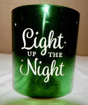 Scented Candle Mistletoe Kisses &quot;Light Up The Night&quot; Green 2 7/8&quot; x 3 1/4&quot; 211R - £1.88 GBP