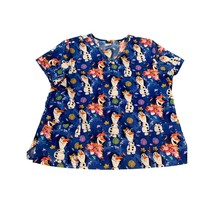 Disney Womens Size 3XL Blue Scrub Top Shirt Olaf Frozen Medical Nurse Sc... - $14.84