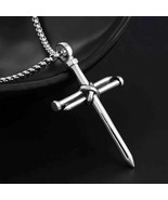Men&#39;s Christ Jesus Nail Rope Cross Pendant Necklace Christian Jewelry Ch... - £9.51 GBP