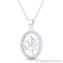 Tree-of-Life Knowledge Etz Chaim Charm CZ Crystal Pendant in 925 Sterling Silver - $28.50+