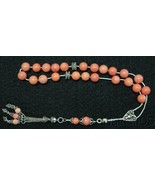 Luxury Komboloi Pink Angel Skin Coral and Sterling Silver - £184.60 GBP