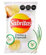 SABRITAS crema y especias 45g Box With 5 bags papas snacks Mexican Chips - $19.75