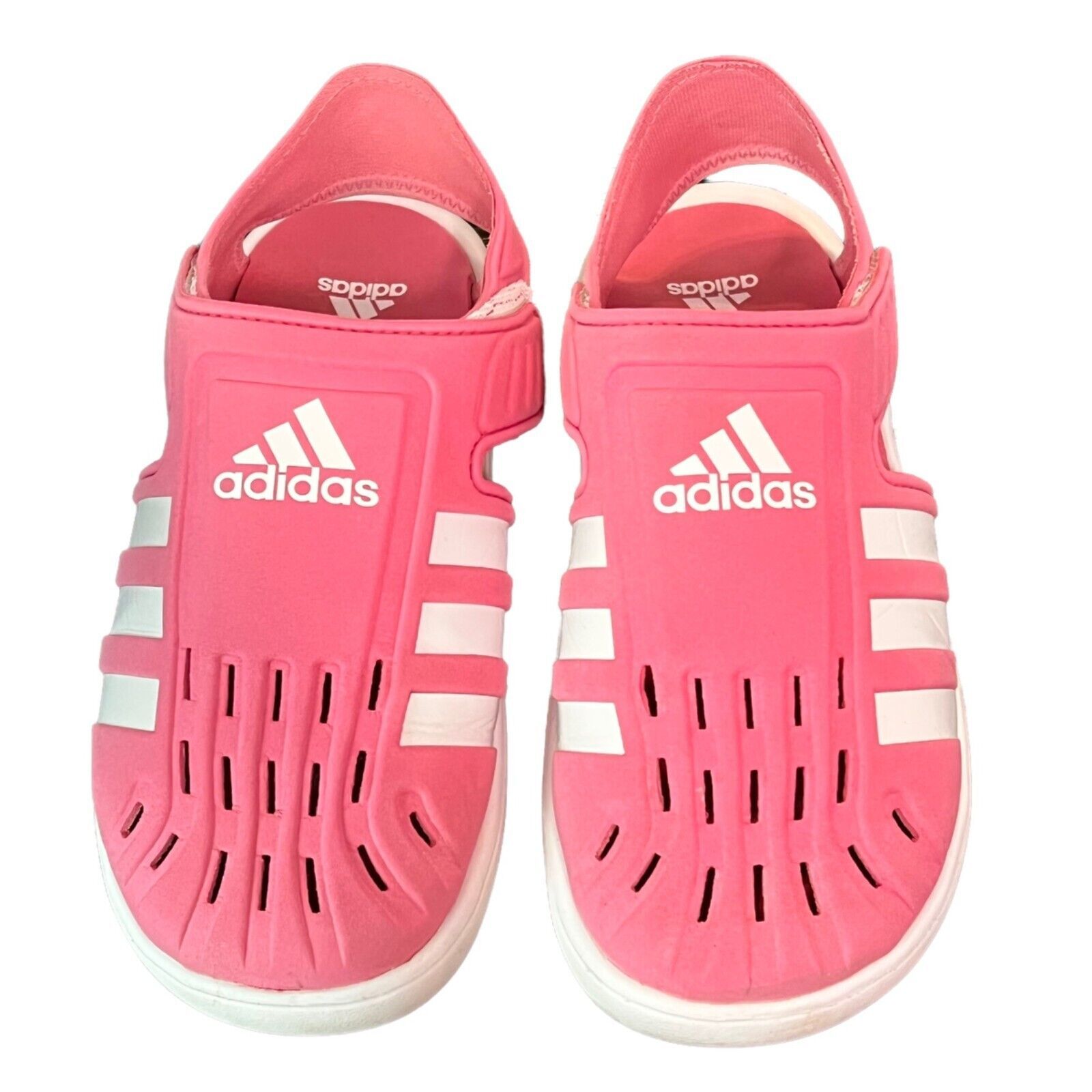 Adidas Pink Deck Sandals Waterproof Rubber Sz 2Y Girls - £11.25 GBP