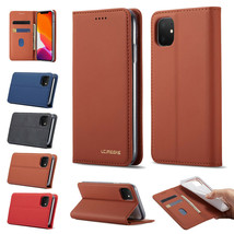 For iPhone 11 Pro Max XR 6 7 8 SE2 Magnetic Leather Wallet Flip Stand Case Cover - £43.26 GBP