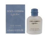 DOLCE GABBANA LIGHT BLUE POUR HOMME 0.15 oz - 4.5 ml  EDT  Travel Miniat... - £12.74 GBP