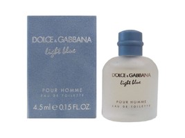 Dolce Gabbana Light Blue Pour Homme 0.15 Oz - 4.5 Ml Edt Travel Miniature Nib - £12.71 GBP
