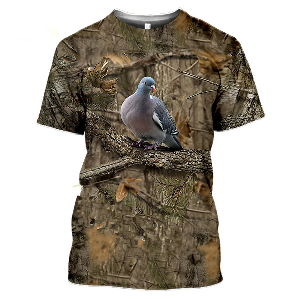 Camouflage duck deer hunting animals wild boar 3D summer leisure men&#39;s T... - $9.99