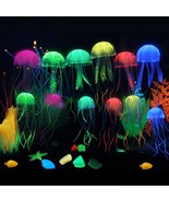 12 Pc Jellyfish Aquarium Decor Artificial Glowing Effect Fish Tank Ornam... - $17.99