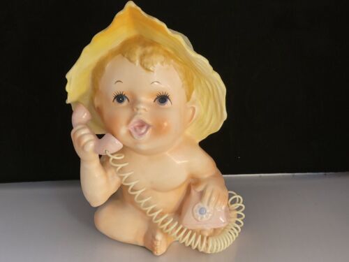 Vintage Inarco BABY HEAD VASE Planter Telephone - $44.55