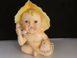Vintage Inarco Baby Head Vase Planter Telephone - £35.60 GBP