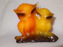 Vintage Owl Molded Candle Orange Yellow Out of the Ordinary Chicago IL U... - $15.45
