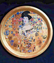 Handmade Metal Decorative Plate &quot; Adele Bloch-Bauer by Gustav Klimt &quot;. Signed - £55.58 GBP