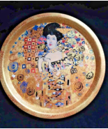 Handmade Metal Decorative Plate &quot; Adele Bloch-Bauer by Gustav Klimt &quot;. S... - £54.80 GBP