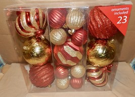 Christmas Ornaments 23 each You Choose Color 1 3/4&quot; &amp; 3 1/2&quot; Round Glitt... - €10,92 EUR