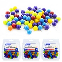 240 Pc Multi Color Push Pins Map Thumb Tacks Round Head Steel Point Cork... - £17.57 GBP