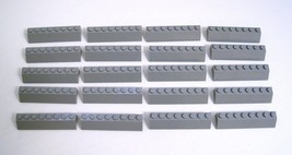 Lego Slope 45 degree  2x8 LIGHT BLUISH STONE GREY Lot of 20 Slopes #4445 - $19.95