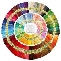 300 Skeins Embroidery Floss, Rainbow Color Friendship Bracelets Floss With 20 Pi - £28.68 GBP
