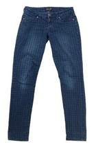 SEVEN7 Jeans Size 27 Skinny Dark Wash Pattern Blue Denim  Pants - £19.66 GBP