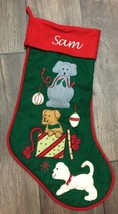 Dog Holiday Christmas Stocking Personalized SAM Perfect For Pet Or Pet L... - $17.75