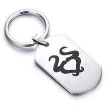 Stainless Steel Astrology Taurus (Bull) Sign Dog Tag Keychain - £7.92 GBP