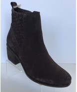 NEW JOIE Suede Leather Woven Detail Heeled Boots, Chocolate Brown - $39.95