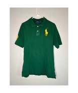 Polo Ralph Lauren Green Yellow Big Pony Streetwear Old Money Shirt Boys XL - $28.00