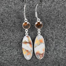 925 Argent Sterling Jasper Pierre Précieuse Main Chaton&#39; Oreilles BES-1432 - £26.33 GBP