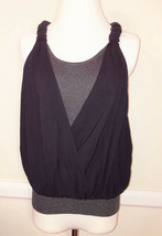 Robert Rodriguez Silk + Knit Black Gray Sleeveless Top Size M $499 - £30.77 GBP