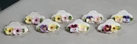 Denton China 8 Pc Porcelain Flower Place Name Card Holders Hand Painted ... - $69.29