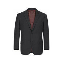 Men RENOIR suit Solid Two Button Business, Formal Slim Fit 2110-1 Black Stretchy image 2