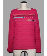 VTG Chaus Pullover Stripes Split Sleeves 5-Button Cuffs &amp; Shoulder Blous... - $33.94 CAD