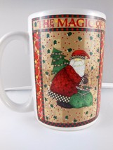 Magic Of Santa Mug Cup With Tree and Teddy Bear Debbie Mumm Sakura 12 oz - $8.31