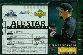 1998 Upper Deck All Star Credentials Jeff Bagwell 13 Astros - £0.79 GBP