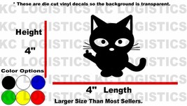 Funny Cat Finger Symbol Sticker Decal Car Van Truck Tool Lunch Box Locker Laptop - £3.97 GBP