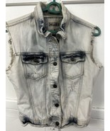 Y2K Distressed Mudd Denim Vest - Sleeveless, Women&#39;s Small - Grunge - $337.75 MXN