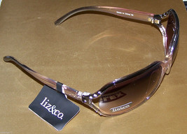 LIZ &amp; CO. CLAIRBORNE Sunglasses - BLACK/CLEAR FRAMES W/GRAY LENSES 100% ... - £15.75 GBP