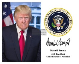 President Donald Trump Presidential Seal &amp; Signature 8X10 Photo - $8.49