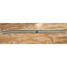 Longaberger Green White Plaid 42&quot; Basket Garter Wood Dangling Heart Charm - $13.85