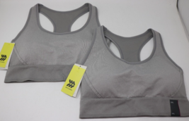 All in Motion Seamless Racer Sport Bra Light Heather Gray XXL Lot of 2 NWT - £6.88 GBP