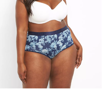 CACIQUE Cotton BRIEF Wide Waist Panties PLUS 34/36 Blue Floral Lane Brya... - £14.57 GBP