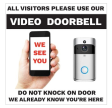 Smart Phone Video Doorbell Warning Stickers / 6 Pack + FREE Shipping - $5.75