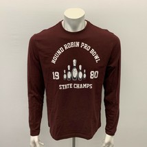 George Men&#39;s Long Sleeve T Shirt Size Medium Burgundy Graphic Crew Neck ... - €6,83 EUR