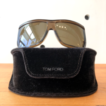 Tom Ford Transparent Brown Square Wrap Sedgewick Sunglasses w/ Case 0706AV - £143.85 GBP