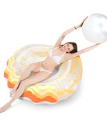 Jasonwell Inflatable Seashell Pool Float Floatie With Ball Water Fun Lar... - €34,94 EUR