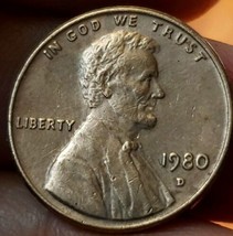 1980-D Lincoln Memorial Cent D/D Ddo Free Shipping - £7.01 GBP