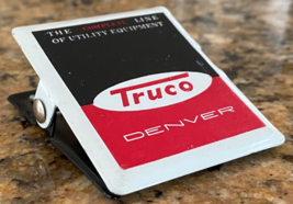 Vintage TRUCO Dealer Advertising Metal Receipt Clip ~ Denver, Colorado - £33.63 GBP