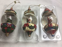 Water globe Kirkland Signature  Ornaments Lot of 3 Christmas Tree Santa Drummer - $24.73